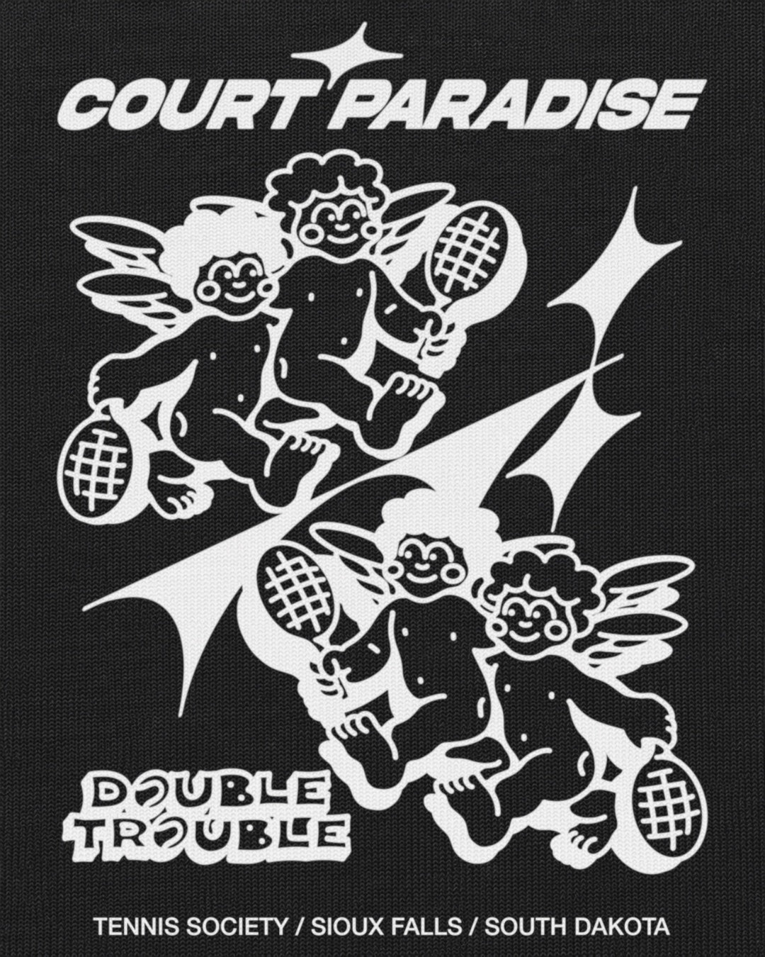Court Paradise Double Trouble Hoodie — Charcoal