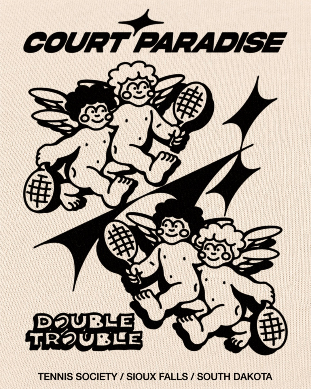 Court Paradise Double Trouble Hoodie — Bone