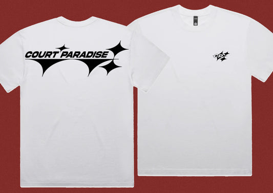 Court Paradise Logo Tee in white — what to wear to play tennis