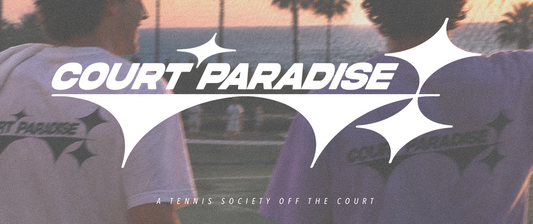 Tennis players at sunset under palm trees — a field guide to tennis court personalities from Court Paradise