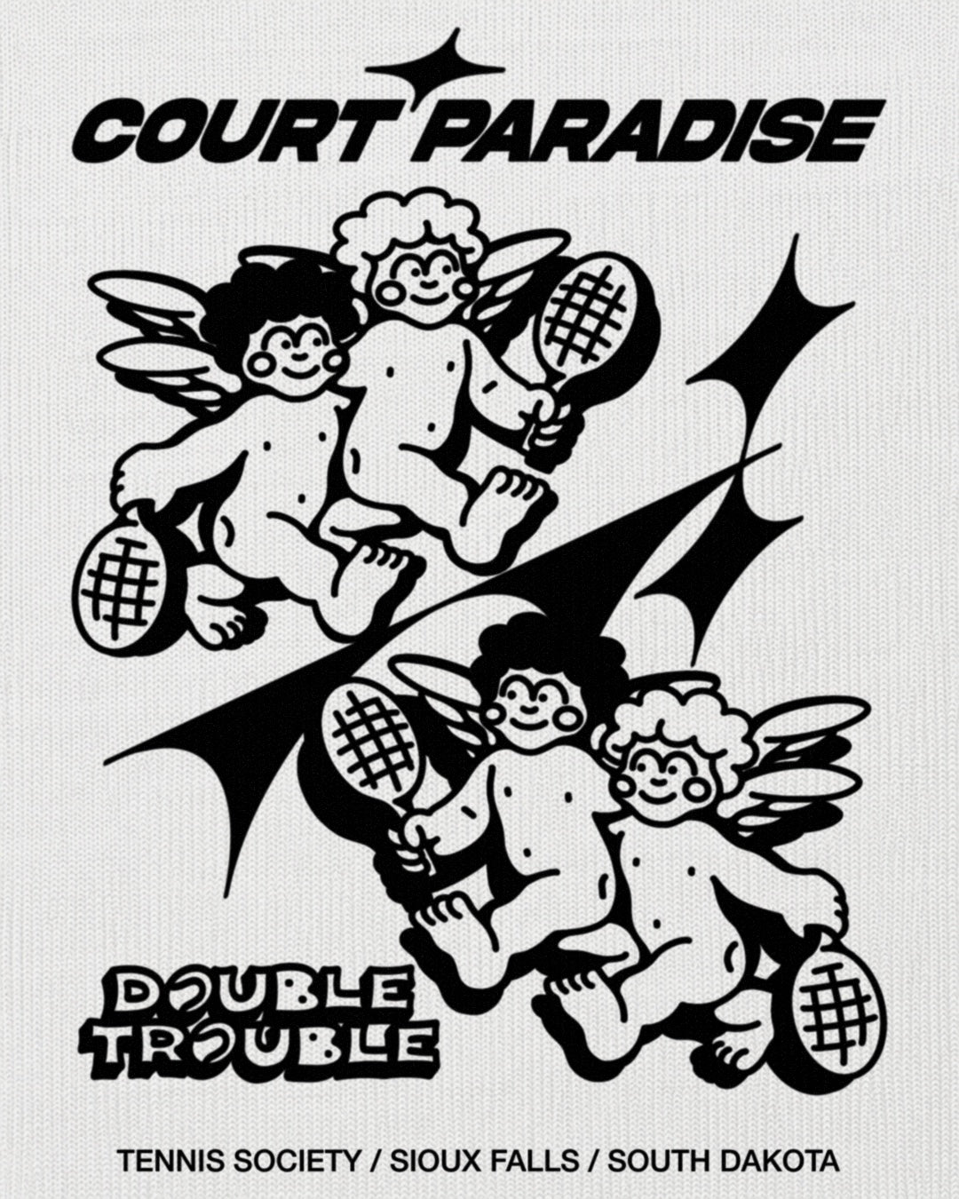 Court Paradise Double Trouble Hoodie — Faded Bone