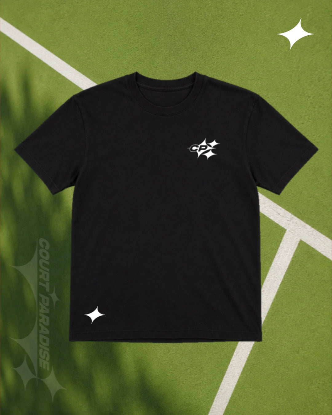 Court Paradise Double Trouble Tee — Black/White