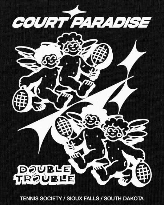 Court Paradise Double Trouble Tee — Black/White