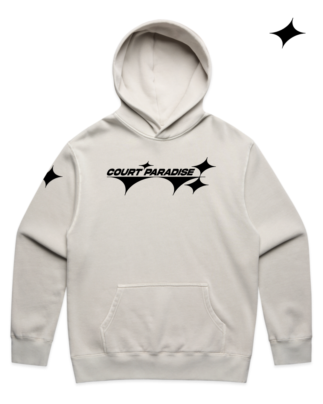 Court Paradise Double Trouble Hoodie — Faded Bone