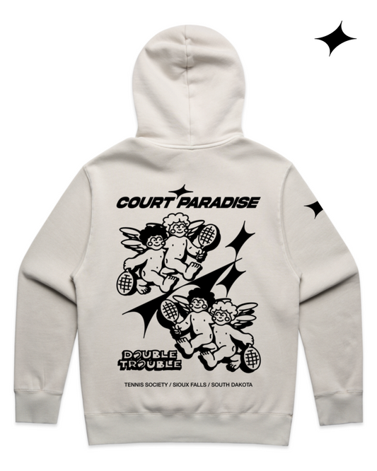 Court Paradise Double Trouble Hoodie — Faded Bone