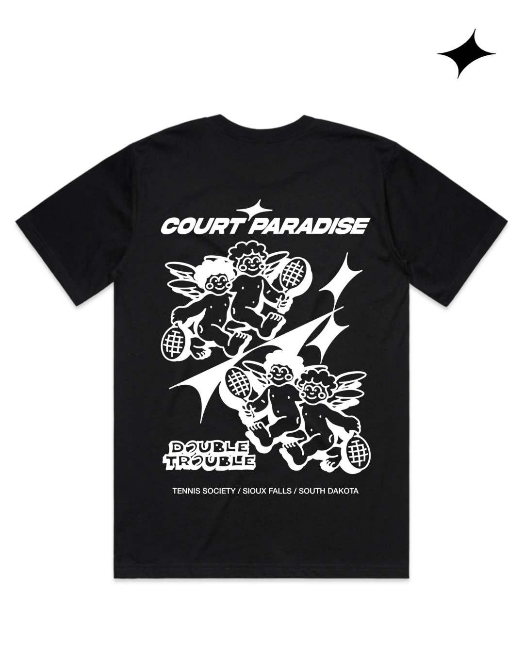 Court Paradise Double Trouble Tee — Black/White