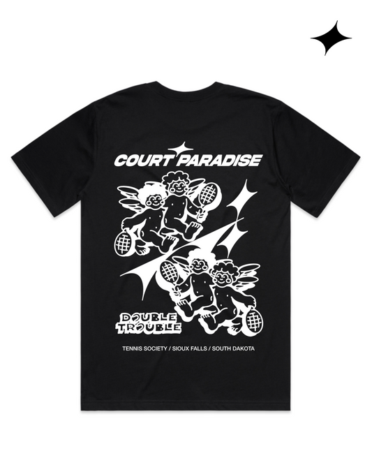 Court Paradise Double Trouble Tee — Black/White