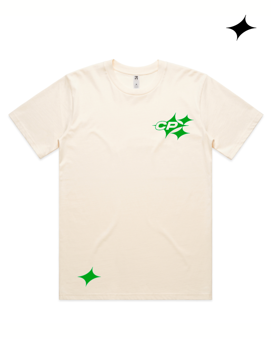 Court Paradise Double Trouble Tee — Ecru/Green